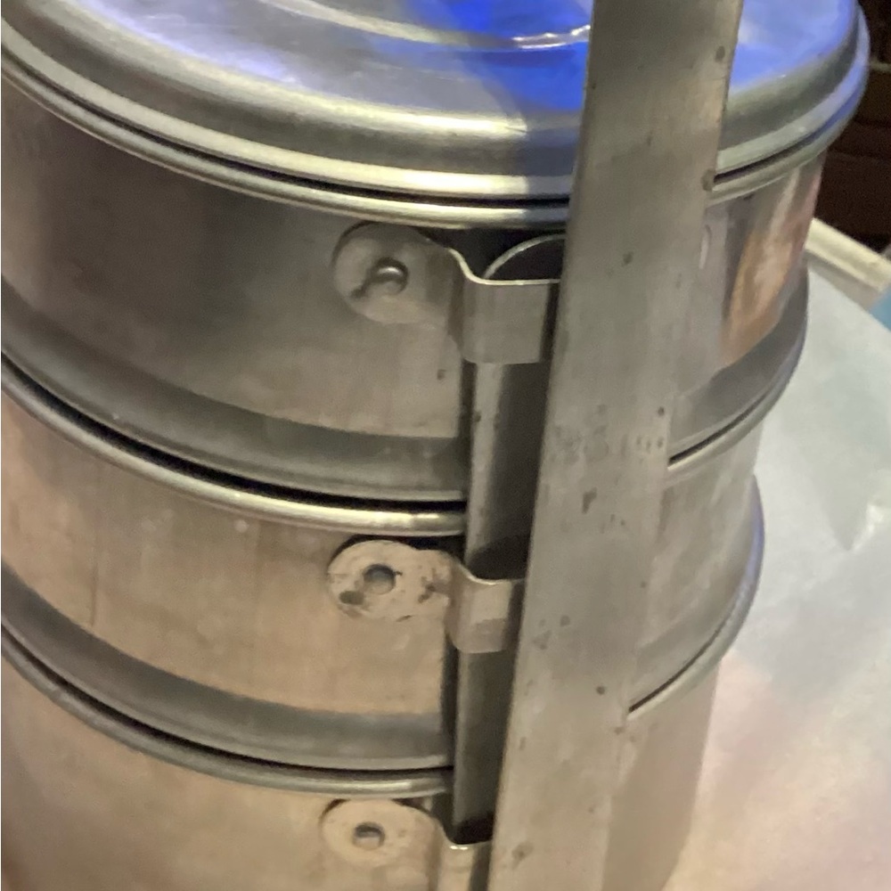 Aluminum 4 Tier Stacking Camping Picnic Lunch Carriers Deep Cook Pots